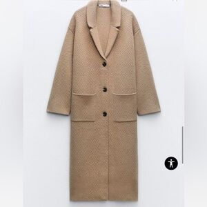 Zara Textured Knit Coat